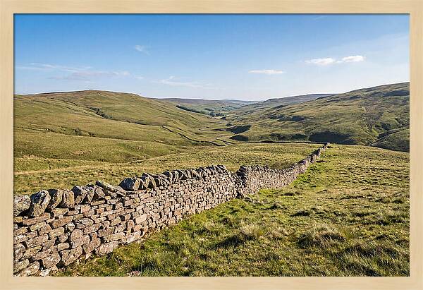 Ancient Stone Wall Over Rolling Hills