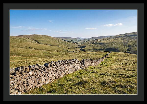 Ancient Stone Wall Over Rolling Hills