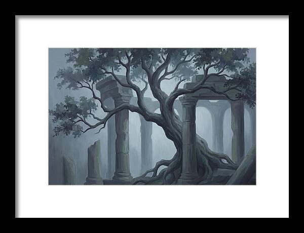 Ancient Tree Through Ruins