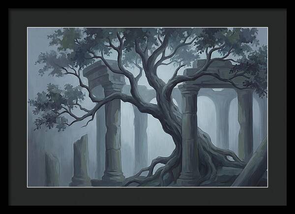 Ancient Tree Through Ruins