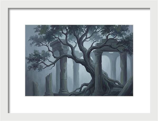 Ancient Tree Through Ruins