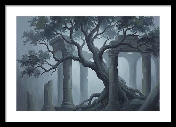 Ancient Tree Through Ruins