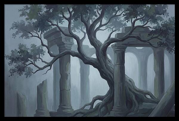 Ancient Tree Through Ruins