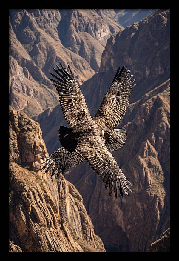 Andean Condor Soaring Over Canyon