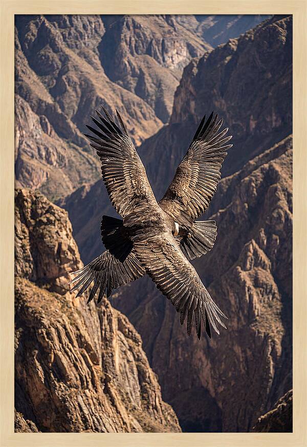 Andean Condor Soaring Over Canyon