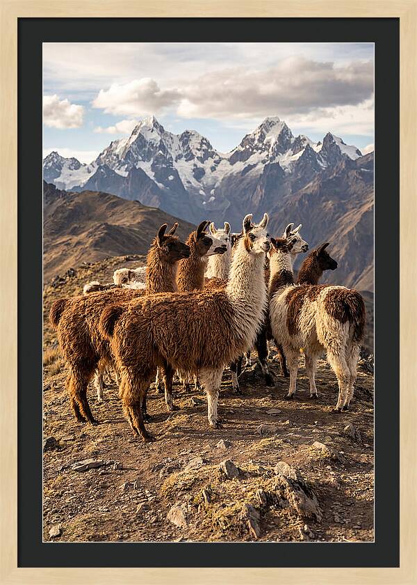 Andean Llamas In Harmony