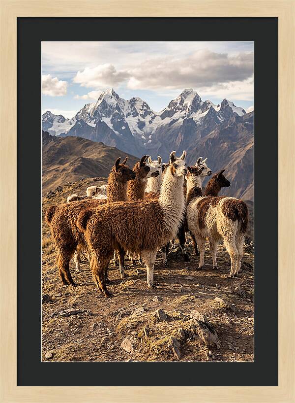 Andean Llamas In Harmony