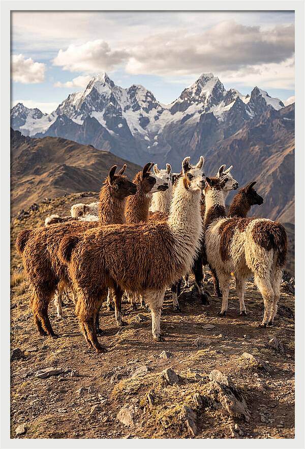 Andean Llamas In Harmony