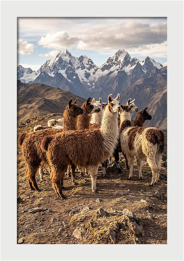 Andean Llamas In Harmony