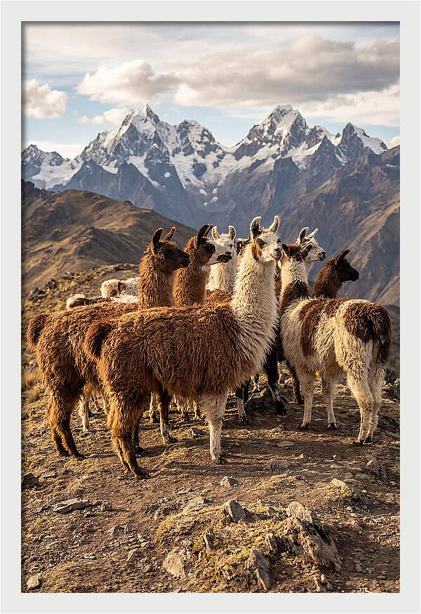 Andean Llamas In Harmony