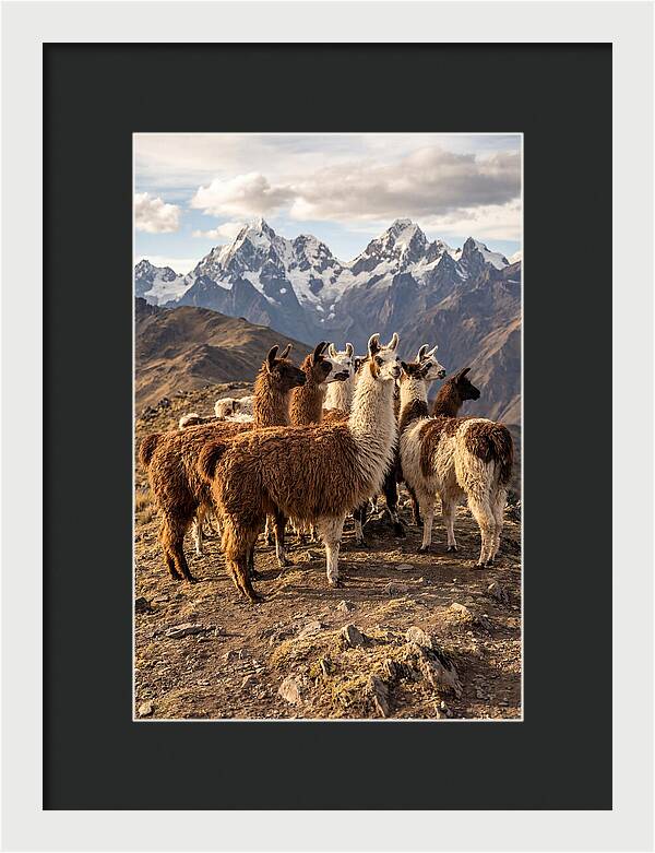 Andean Llamas In Harmony