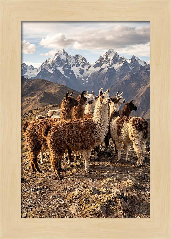Andean Llamas In Harmony