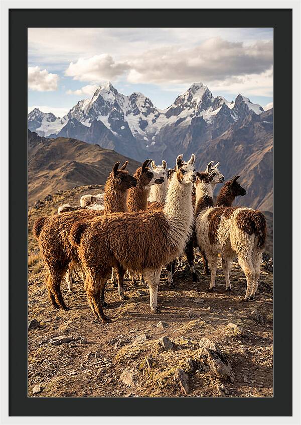 Andean Llamas In Harmony