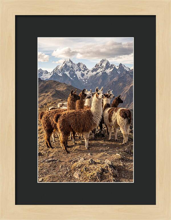 Andean Llamas In Harmony