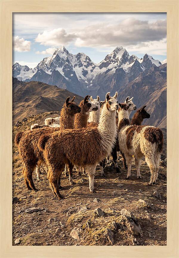 Andean Llamas In Harmony