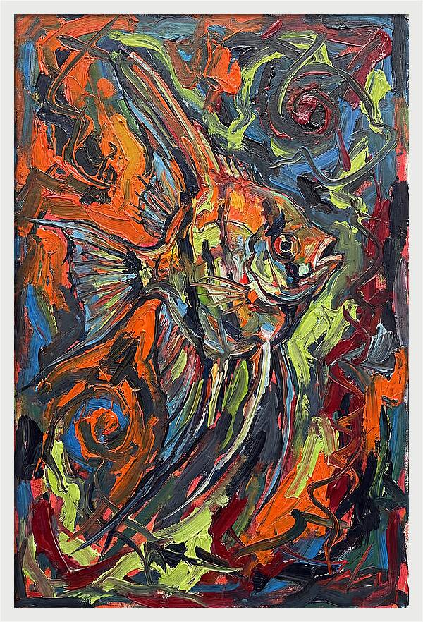 Angelfish In Vibrant Swirls