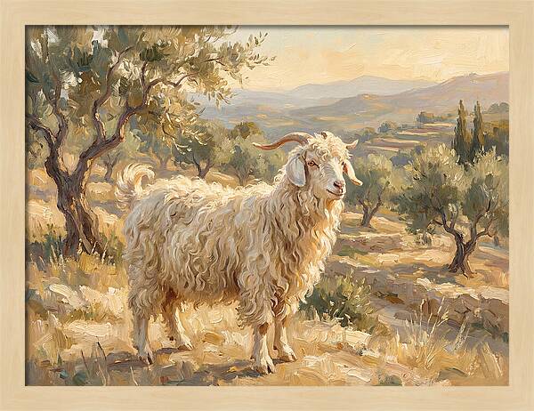 Angora Goat In Mediterranean Landscape