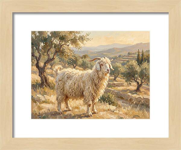 Angora Goat In Mediterranean Landscape