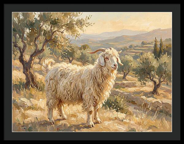 Angora Goat In Mediterranean Landscape