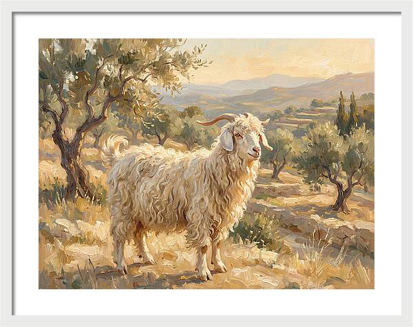 Angora Goat In Mediterranean Landscape