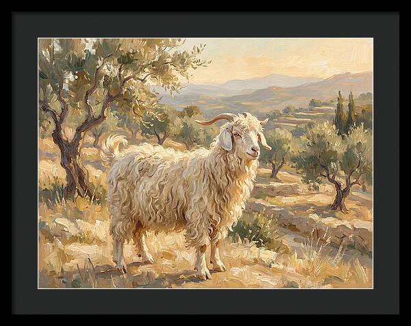 Angora Goat In Mediterranean Landscape