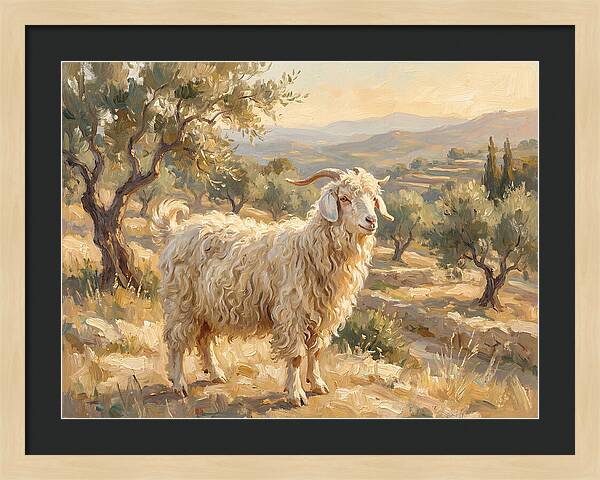 Angora Goat In Mediterranean Landscape