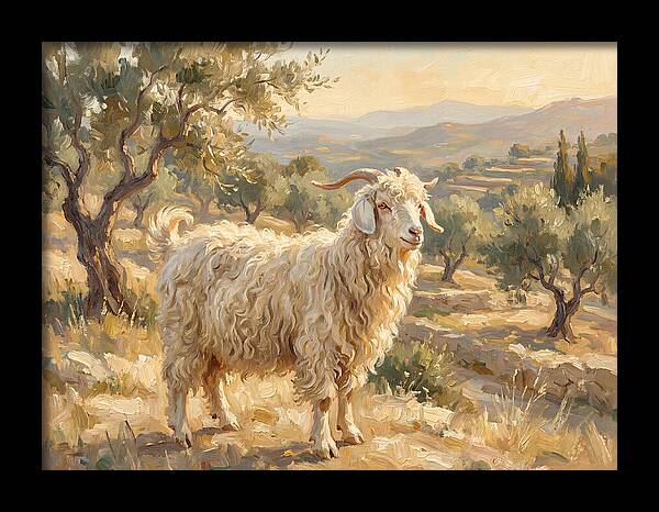 Angora Goat In Mediterranean Landscape