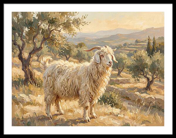 Angora Goat In Mediterranean Landscape