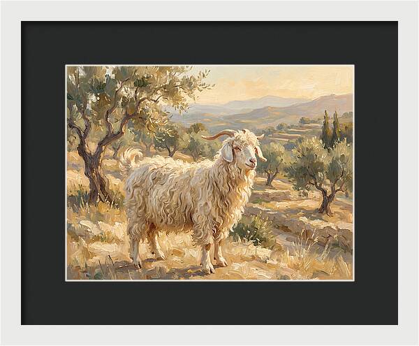 Angora Goat In Mediterranean Landscape