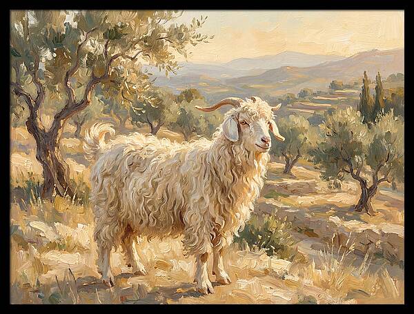 Angora Goat In Mediterranean Landscape