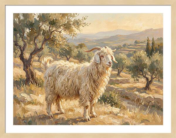 Angora Goat In Mediterranean Landscape
