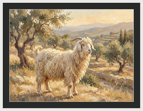 Angora Goat In Mediterranean Landscape