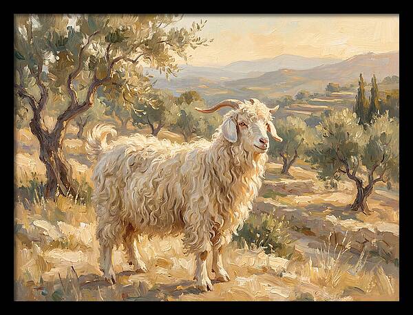 Angora Goat In Mediterranean Landscape