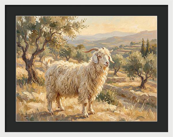 Angora Goat In Mediterranean Landscape