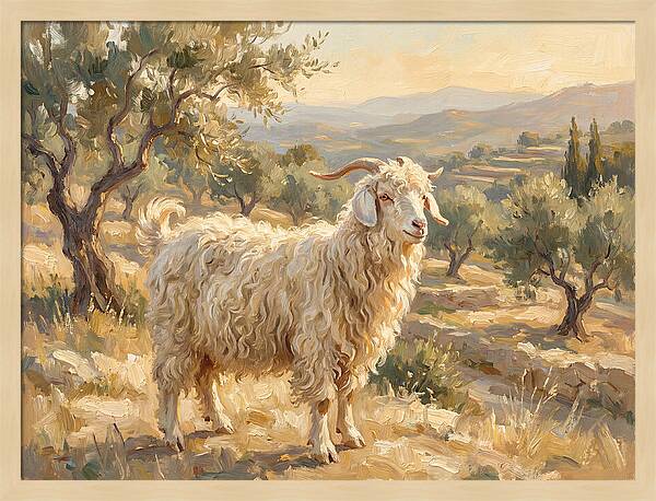 Angora Goat In Mediterranean Landscape