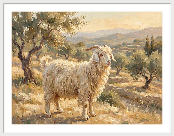 Angora Goat In Mediterranean Landscape