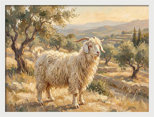 Angora Goat In Mediterranean Landscape