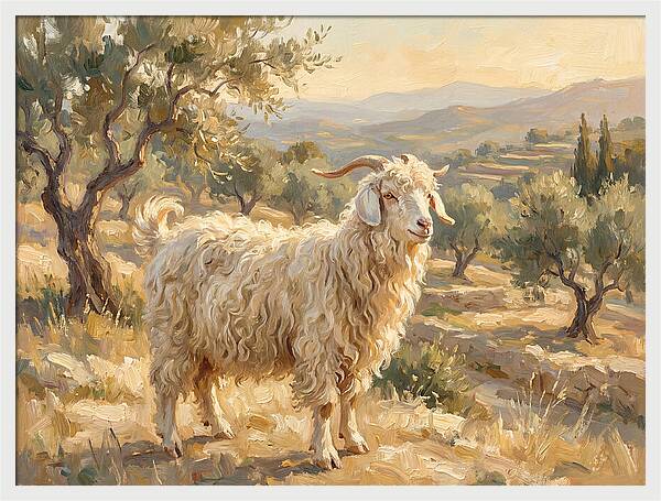 Angora Goat In Mediterranean Landscape