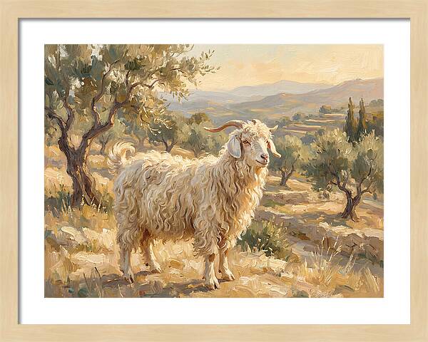 Angora Goat In Mediterranean Landscape