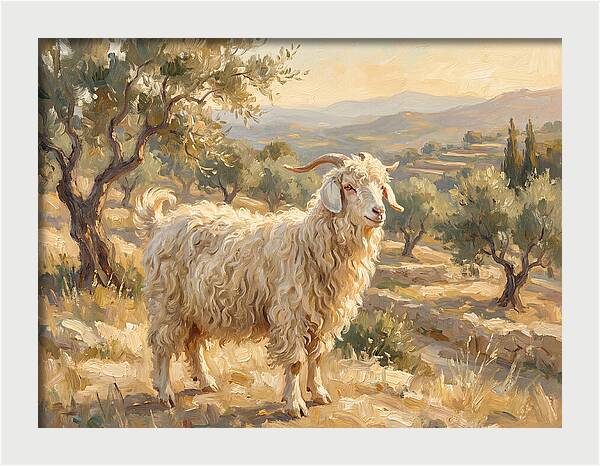 Angora Goat In Mediterranean Landscape