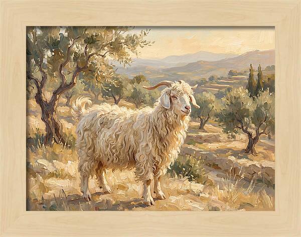 Angora Goat In Mediterranean Landscape
