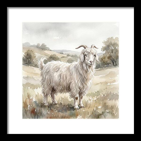 Angora Goat In Serene Landscape