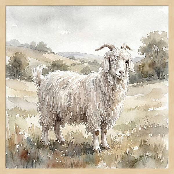 Angora Goat In Serene Landscape