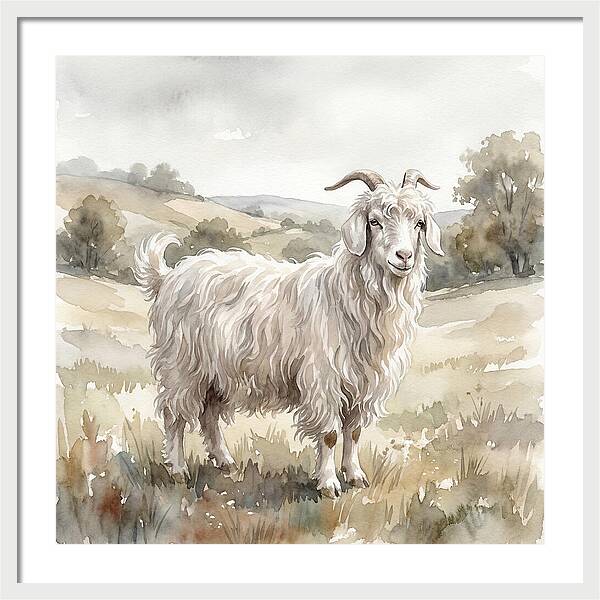 Angora Goat In Serene Landscape