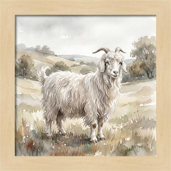Angora Goat In Serene Landscape