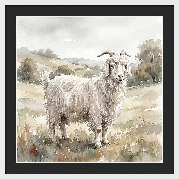 Angora Goat In Serene Landscape