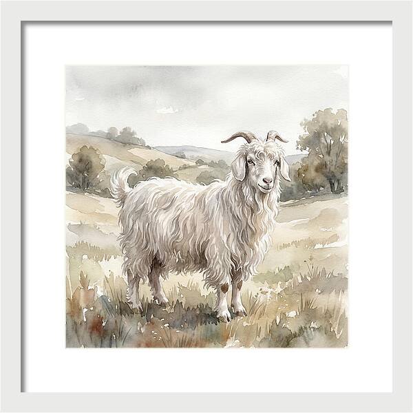 Angora Goat In Serene Landscape
