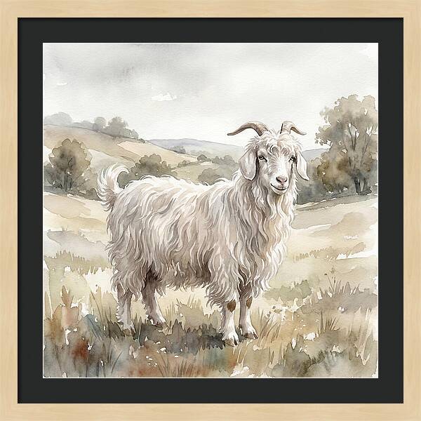 Angora Goat In Serene Landscape