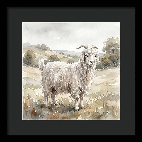 Angora Goat In Serene Landscape