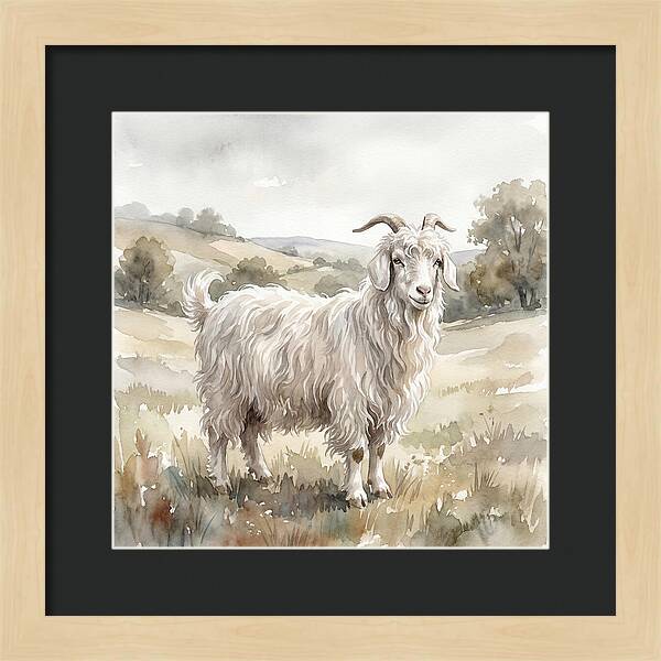 Angora Goat In Serene Landscape